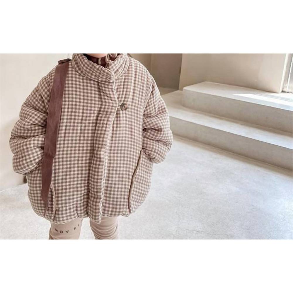 NEW KINDLY THE LABEL girls gingham spring jacket in potatoe - Picture 7 of 8